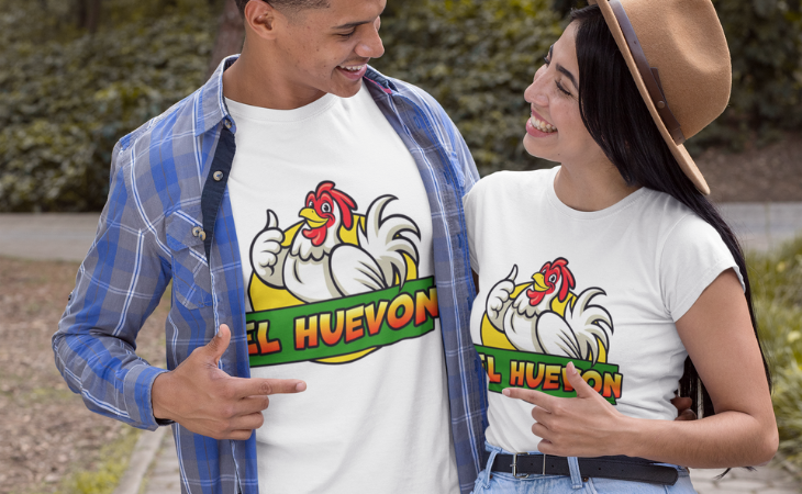 Couple with Branded T-Shirt